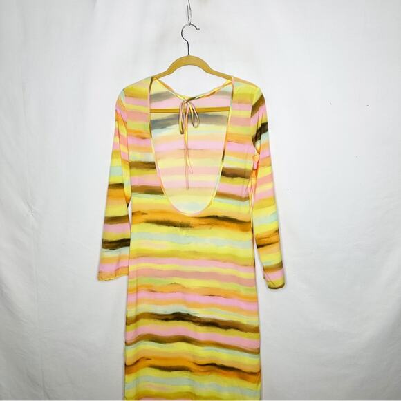 PLUSH Watercolor Sunset Maxi Dress NWT in Small - Picture 3 of 6